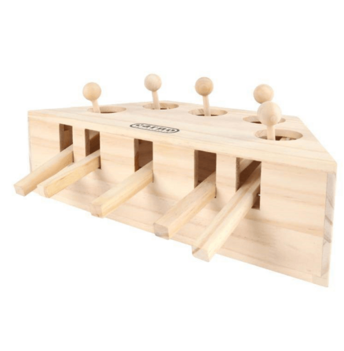 Natural Wooden Cat Toy - Interactive Puzzle Ball for Cats & Kittens