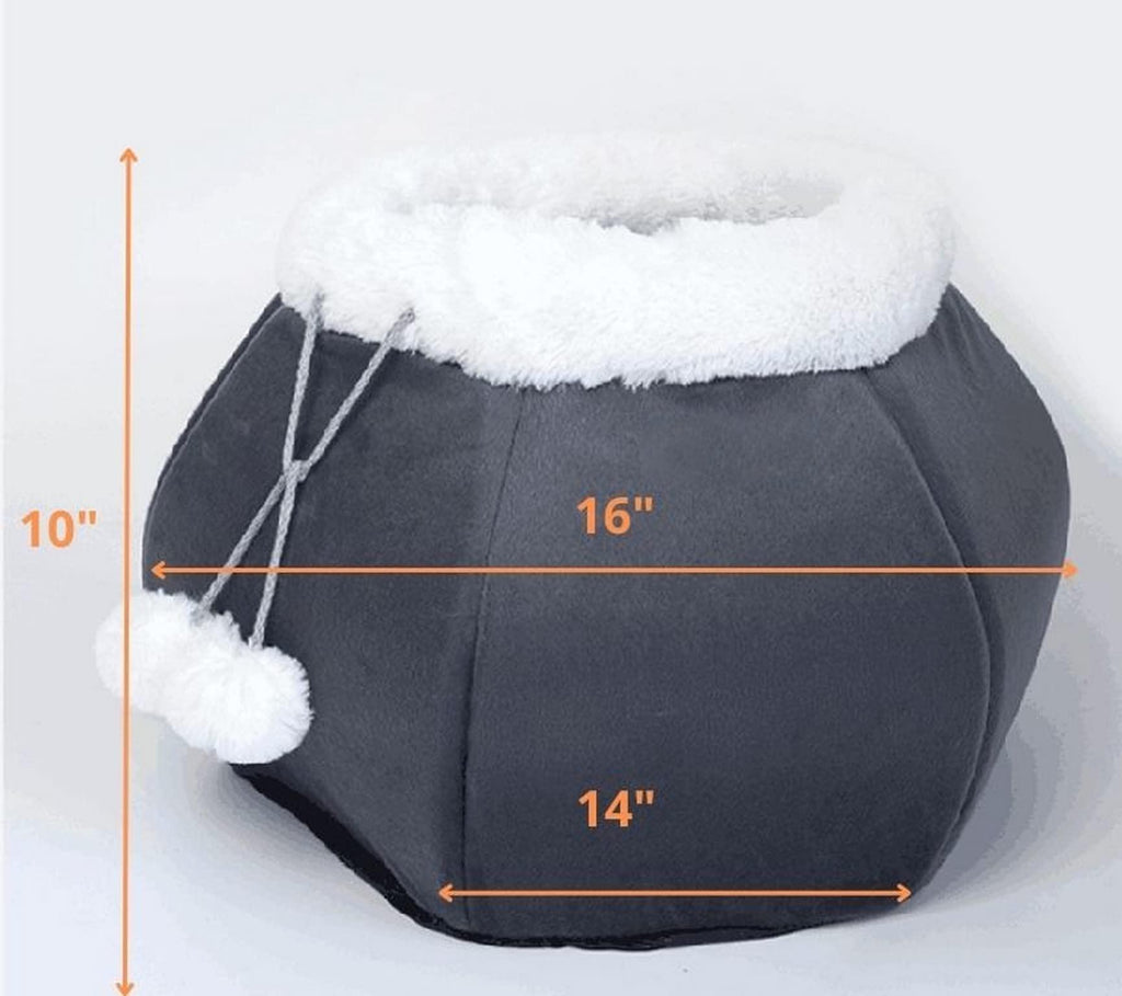 Cat Cave Bed - Cozy Plush Round Tent for Indoor Cats