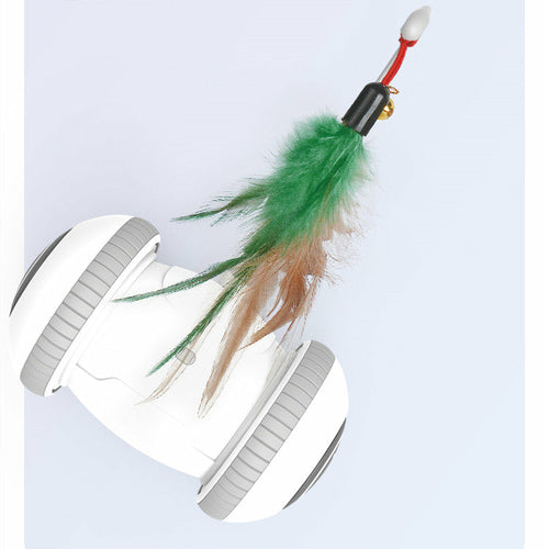 Automatic Cat Toy Robot - Interactive Feather Wand with Interchangeable Attachments