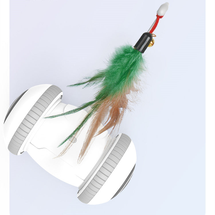 Automatic Cat Toy Robot - Interactive Feather Wand with Interchangeable Attachments