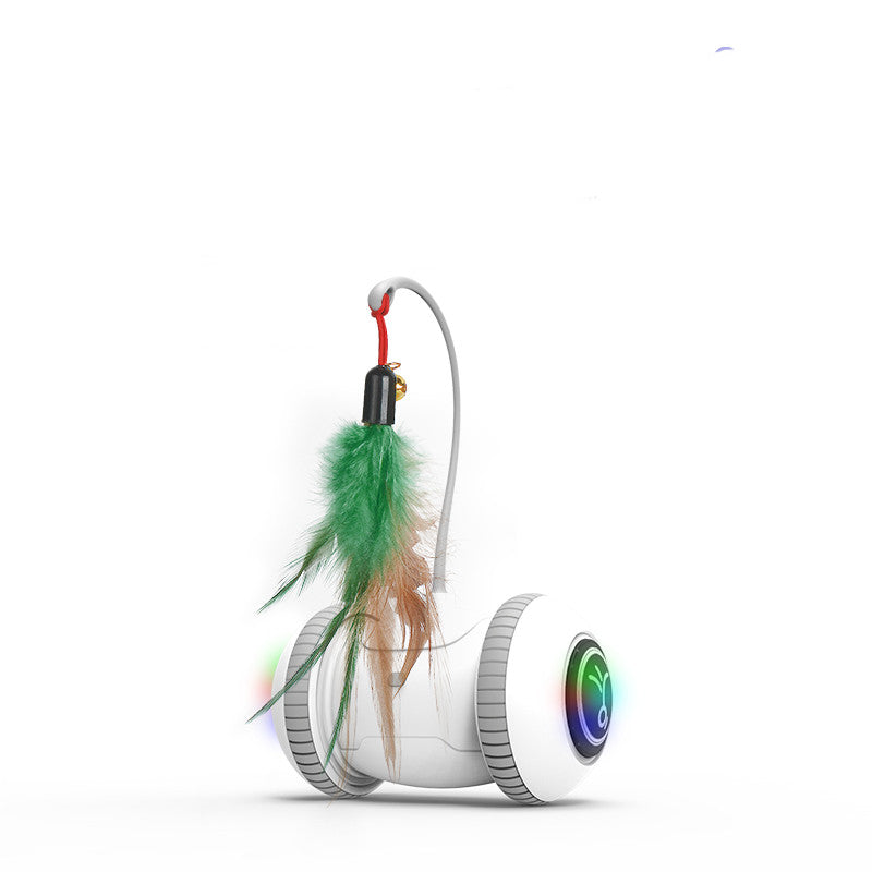 Automatic Cat Toy Robot - Interactive Feather Wand with Interchangeable Attachments