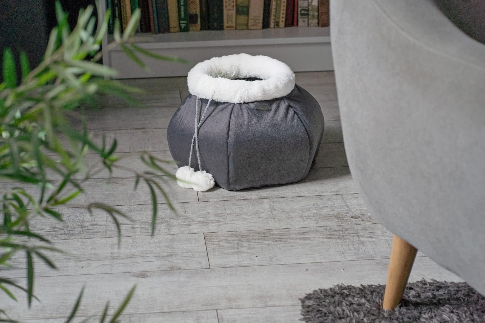 Cat Cave Bed - Cozy Plush Round Tent for Indoor Cats