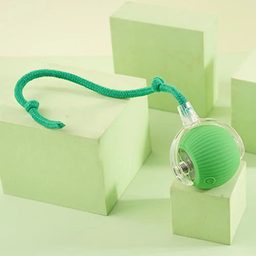 Electric Cat Ball - USB Rechargeable Self-Rolling Toy with Feather Tail