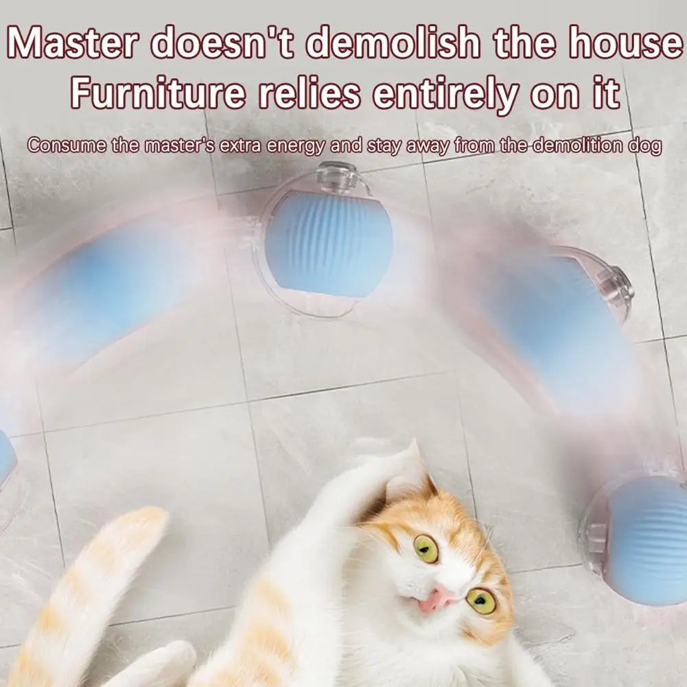 Electric Cat Ball - USB Rechargeable Self-Rolling Toy with Feather Tail