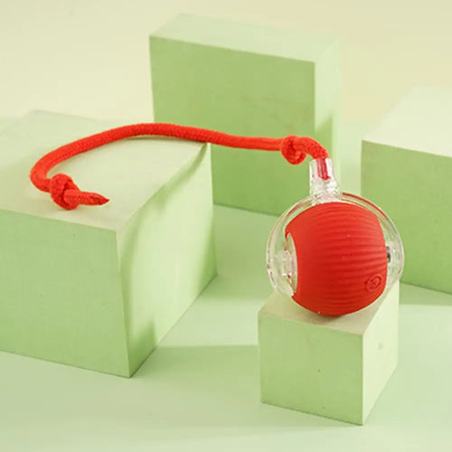 Electric Cat Ball - USB Rechargeable Self-Rolling Toy with Feather Tail