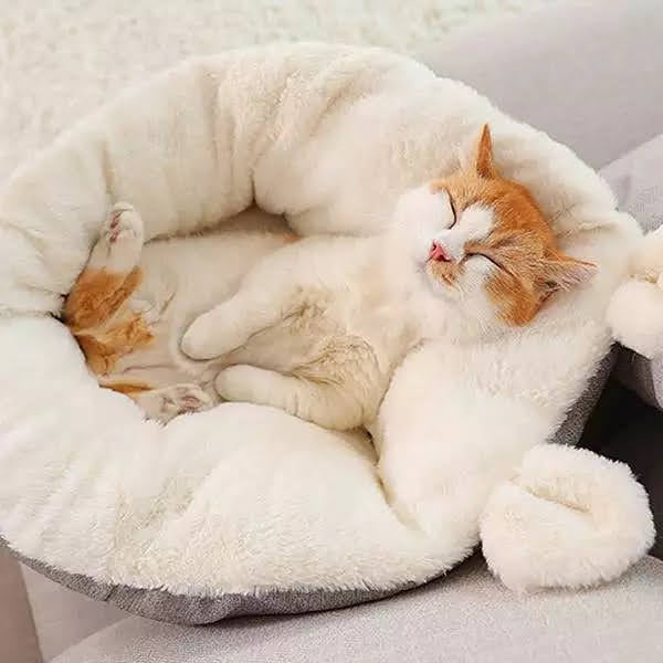 Cat Sleeping Bag Bed - Cozy Enclosed Cave for Cats (Grey, Medium)